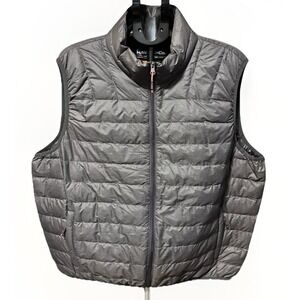 Hawke & Co Vest Mens XXL Gray Down Puffer Quilted Sport Performance Full Zip EUC
